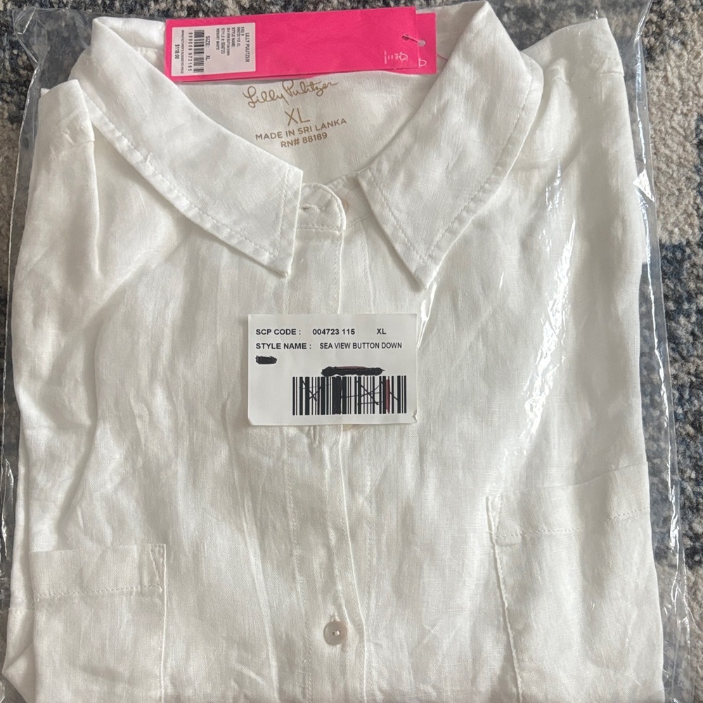 Lilly Pulitzer Classic White Button-Down Shirt